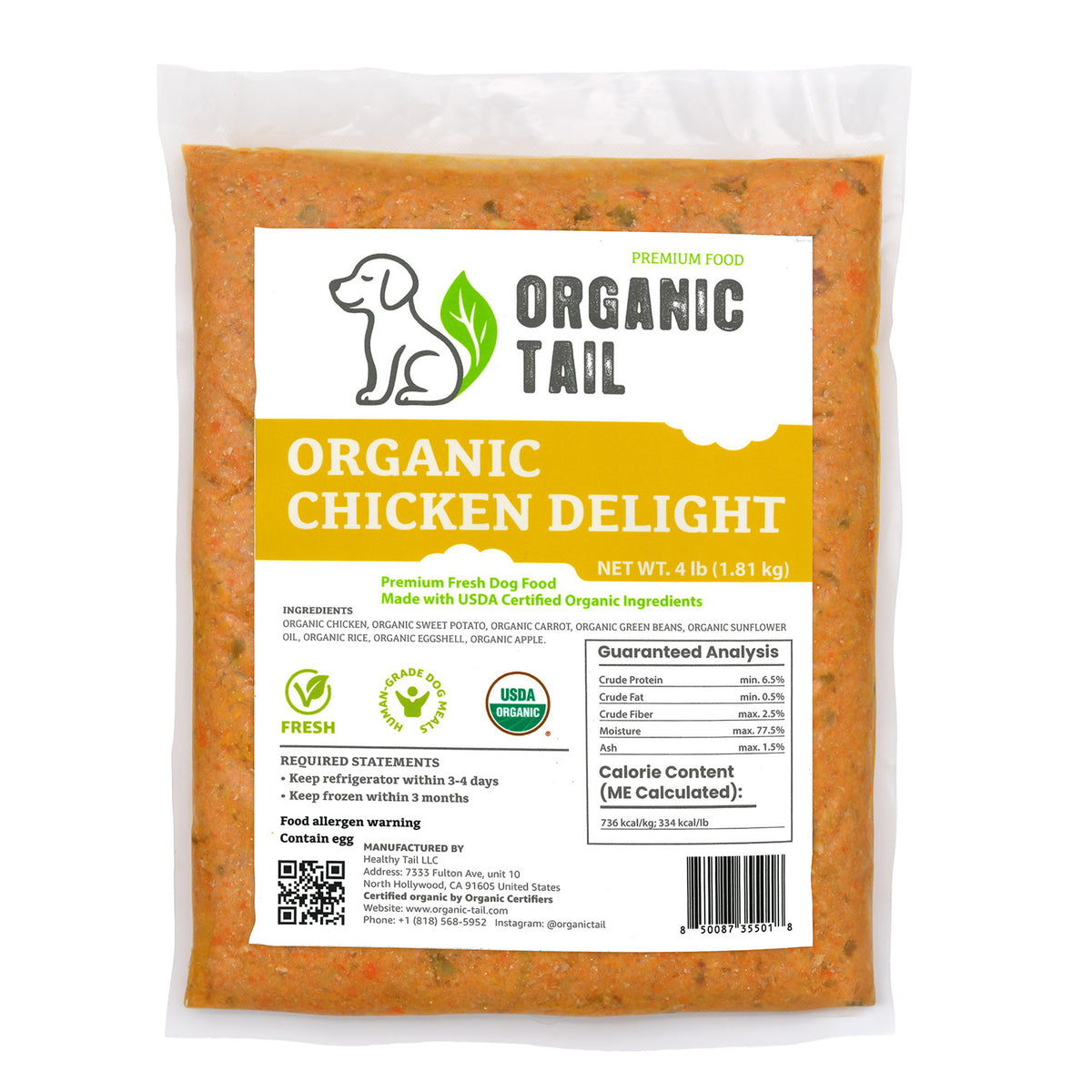 Organic Chicken Delight (Human-Grade, Complete Nutrition)